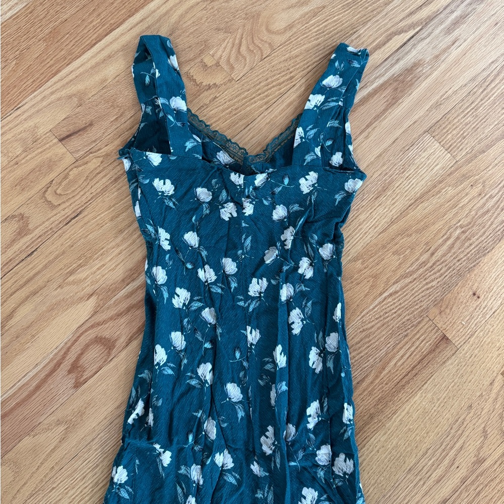 Green dress floral Vintage floral dress, absolutely stunning midi slip dress - Picture 8 of 8